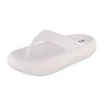 CUSHIONAIRE Women's Fling recovery cloud pool slides sandal with +Comfort, White, 7