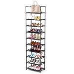 esonstyle 10 Tier Shoe Rack Narrow Shoe Rack For 20-25 Pairs Tall Shoe Rack Space Saving Shoe Organizer for Living Room Entryway Hallway and Cloakroom