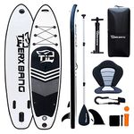 TIGERXBANG Inflatable Stand Up Paddle Board SUP Board with Kayak Seat |320x82x15cm| 305x82x15cm| for Adults/Kids| ISUP PaddleBoarding Complete Kit