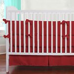 Crib Bed Skirt Pleated, 600TC 100% Egyptian Cotton Tailored Nursery Crib Toddler Bed Skirts 14 Inch Drop for Baby Boys or Girls (Crib Bed Skirt, Burgundy)