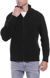iClosam Gilet Cardigan Hommes en Tricot épais Confortable avec Fermeture éclair et col Montant Pull Homme Hiver