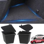 FanpBow Fit For Tesla Model Y Trunk Organizer Waterproof Rear Trunk Storage Boot Bins Side Box with Carpeted Lip Interior Accessories 2024 2023 2022 2021