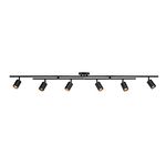 GLOBE Electric Waylon 6-Light Track Lighting, Matte Black, Center Swivel Bars