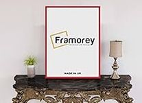 FRAMOREY Thin Matt Red Poster Frame, Wooden Effect Photo Frames, 17x11 Inch Size Picture Frames, Wall Display Hanging Frames, Photo Print Frames