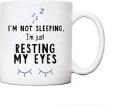 Grandad gifts | grandad mug | I'm not sleeping I'm just resting my eyes from grandchildren grandchild | novelty funny humour joke secret santa gifts for office or home