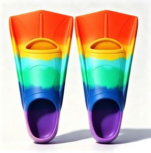DASIAUTOEM Kids Swim Fins, Short Kids Fins Youth Swimming Flippers for Lap Swimming Training for Children Girls Boys Beginners