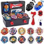 Twueivw Bey Battle Burst Gyro Blade Toy Set Great Present for Kids Children Boys Ages 6 8 10 12+ Metal Fusion Attack Top Battling Game 10 Spinning Tops 3 Two-Way Launcher