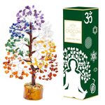 7 Chakra Tree of Life - Crystal Tree for Positive Energy, Feng Shui Decor - Handmade Gemstone Tree, Seven Chakra Tree, Good Luck Money Tree Bonsai, Healing Crystals - Meditation Stone, Spiritual Gift