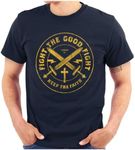 Brisco Brands Keep Faith Christian Bible Scripture Mens Graphic T Shirt Tees, Navy, Large