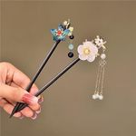 2 Pcs Hair Stick Flower Hairpins Chinese Vintage Hair Accessories Hair Chopsticks for Women Girls 039-#04