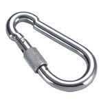 B FIT Snap/Spring Hooks with Round Lock and Regular Lock -8 mm /10 mm / 12 mm -Load Capacity 200/250/350/550 Lbs-Heavy Duty Multipurpose Carabiners (4 Pcs, 8 MM with Lock)