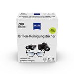 ZEISS Glasses Cleaning Cloths with Alcohol, 200 Pieces for Gentle and Thorough Cleaning of Your Lenses – Each Cloth Individually Packed – Ideal for on The go or When Travelling