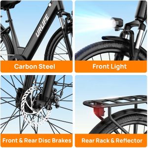 URLIFE 26" Electric Mountain Bike – Black
