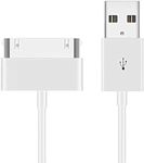 Master Cables Replacement 30-Pin USB Data Sync Charging Cable Compatible with iPhone 4/4s,3G/3GS, iPad 1/2/3 and iPod, 1 Metre, White