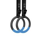 BOOSTEADY Gymnastic Rings with 15 FT Adjustable Straps Non-slip Gymnastics Rings Pull Up Workout Rings for Home Gym Exercise, Training Blue