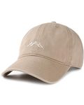 FURTALK Mountain Dad Hat Unstructured Soft Vintage Washed Cotton Outdoor Baseball Cap Khaki