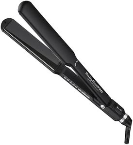 BaBylissPRO Digital Ultra-Slim Nano Titanium Hair Straightener, 5 LED Digital Temperature up to 450F, Professional Flat Iron, True Titanium Plates and Ceramic Heater, 1.5" Wide, Black