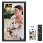 BIGASUO 21.5" Large WiFi Digital Picture Frame with Remote Control, 1920×1080 Full HD Non-Touch Screen Electronic Photo Frame, 32GB Storage, Auto Rotate, Instantly Send Photos/Videos via Uhale APP