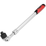 FIRSTINFO 1/2" Drive Extendable Breaker Bar Ratchet Wrench Length 17.2 to 22.7 inches, with Flexible Ratchet Head