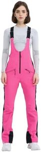HIGH EXPERIENCE Ski Bib Pants for Women Snow Skinny Overalls Soft Shell Slim Fit Fitted Snowboard Suspenders Waterproof Warm (X-Small, Hot Pink)