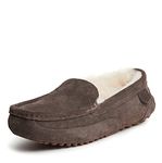 Fireside by Dearfoams Men's Melbourne Shearling Indoor/Outdoor Moccasin Slipper with Wide Widths, Coffee, Numeric_11