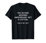 2nd Wedding Anniversary Cotton Gift for Married Couples T-Shirt