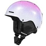 Odoland Ski Helmet, Shinning Snowboard Adult Helmet for Men Women, 10 Cooling Vents, Dial Fit Snow Helmet for Young with ABS Shell, Goggles Compatible