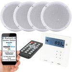 Wall Mounted Micro Bluetooth Amplifier & 4 Ceiling Speaker Kit Stereo HiFi Music