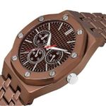 Acnos Stainless Steel Premium Brand Square Analog Brown Dial Brown Case Brown Belt Unisex Watch Hblt-06, Brown Band