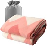 forestfish Fleece Throw Blanket Cozy Soft Portable Travel Blanket Compact for Long Car Airplane Train Rides 60" x 40", Pink