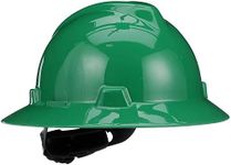 MSA 475370 V-Gard Slotted Full-Brim Hat, w/Fas-Trac III Suspension, Green