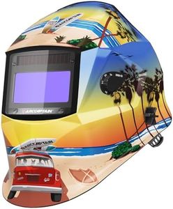 ARCCAPTAIN Welding Helmet Auto Darkening, 1/1/1/1 True Color Welding Hood, 4 Arc Sensor 1/25000s Response Time Solar Powered Weld Hood Helmet, Holiday