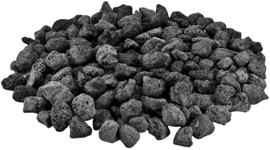 Mr. Fireglass Natural Lava Rock, 0.8"-1.2" Medium Volcanic Lava Rock for Indoor & Outdoor Fire Pits, Fireplaces, Fire Bowls & Fire Table, Decorative Garden Landscaping, Potted Plants -10 Pounds, Black