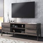 WAMPAT Modern TV Stand for 65 60 55 inch TV Entertainment Center, Mid-Century TV Console with Storage Cabinets & Open Shelf, Media Console for Living Room, 60‘’ Espresso