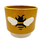 Bee Ceramic Pot, Yellow Honey Bee Planter- Bee Garden Decorative Planter- Indoor Bee Ceramic Planter- Gift Planter