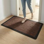 Yellow Weaves Large Size (60x90 cm) Door Mat for Home Entrance, Outdoor Rubber Mat - Non-Slip, Anti Skid Foot Mat, Dirt Trapper, Heavy-Duty, Waterproof Doormat (Stripe Design, Coffee Brown Color)