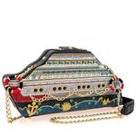 Mary Frances Cruise Mode Beaded Ship Shoulder Handbag, Multicolor, Multicolor