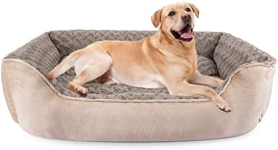 JOEJOY Rectangle Dog Bed for Large Medium Small Dogs Machine Washable Sleeping Dog Sofa Bed Non-Slip Bottom Breathable Soft Puppy Bed Durable Calming Pet Cuddler, Beige (XL(35"x 25"x 9"), Beige)