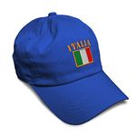 Speedy Pros Soft Baseball Cap Italia Flag Embroidery Twill Cotton Dad Hats for Men & Women Buckle Closure Royal Blue