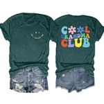 Grandma Shirts for Women: Grandmother Life T-Shirt Cool Grandmas Club Tees Floral Grandma Mama Blouse Tops, Green, L