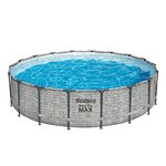 Bestway Steel Pro Max Above Ground Pool - Round Swimming Pool Set - Grey 18 ft