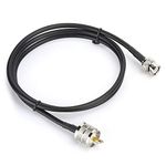 Hopcd UHF BNC Adapter Cable, 1M UHF Male PL259 to BNC Male Testing Cable Wire RF Coaxial Cable Adapter for Two-way Radios