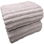 Soft Bath Towels Set, Microfiber Ribbed Oversized Bath Towels Extra Large for Bathroom, Home, Hotel, Spa, Beach, Pool, Gym (Bath Sheet - Set of 2, Grey)