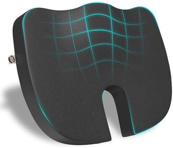 CareFoam Memory Foam Coccyx Seat Cushion for Tailbone Pain | 2 Years Warranty | Sciatica, Back Pain Relief - Orthopedic Chair Cushions | 18 x 14 x 3 Inch | Black