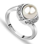 Acefeel Fashion Cocktail Pearl Rings for Women Costume Jewelry Statement Ring R103