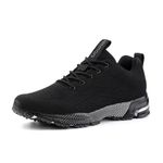 Hitmars Mens Trainers Ladies Running Shoes Mens Trail Running Gym Outdoor Sports Shoes Lightweight Fashion Sneakers Black N1 Size 8.5UK=43EU