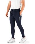 hiker's way Men's Regular Fit Spandex Sweatpants (HW-103BlackZB2_Blue_L)