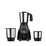 Crompton DS 500 BLK 500-Watt Mixer Grinder with Powertron Motor & Motor Vent-X Technology (3 Stainless Steel Jars, Black & Grey)