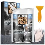 Meuvcol Asphalt Crack Filler, High Elasticity Concrete Crack Filler, Black Self Leveling Driveway Crack Filler for Filling in Cracks on Asphalt Driveway and Road, Blacktop Joint Filler 17.6 Floz