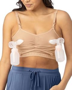 Kindred Bravely Sublime Pumping Bra Hands Free | Nursing and Pumping Bra in One | Wearable Breast Pump Bra (Beige, X-Large)